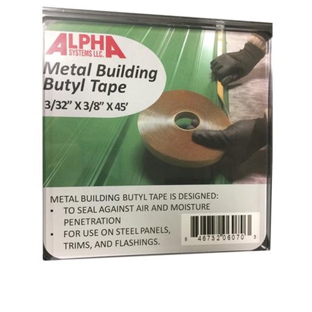 ALPHA SYSTEMS QTDG181 0.12 x 1 in. Butyl TapeGray A7F-QTDG181